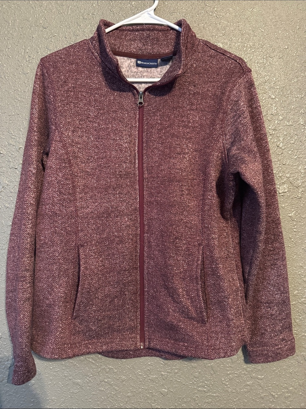 Northcrest Women's Zip-Front Herringbone Jacket - Wine